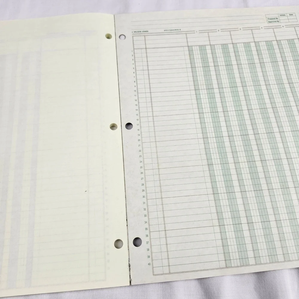 Wilson Jones ColumnWrite Columnar Pad G7513 11x16.375 Green 13 Columns Unused